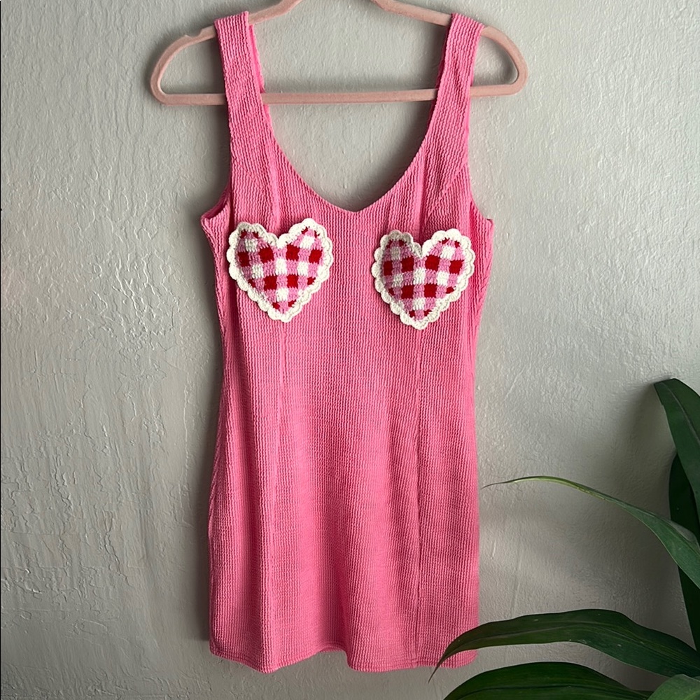 Fashion Nova Pink Heart Mini Dress